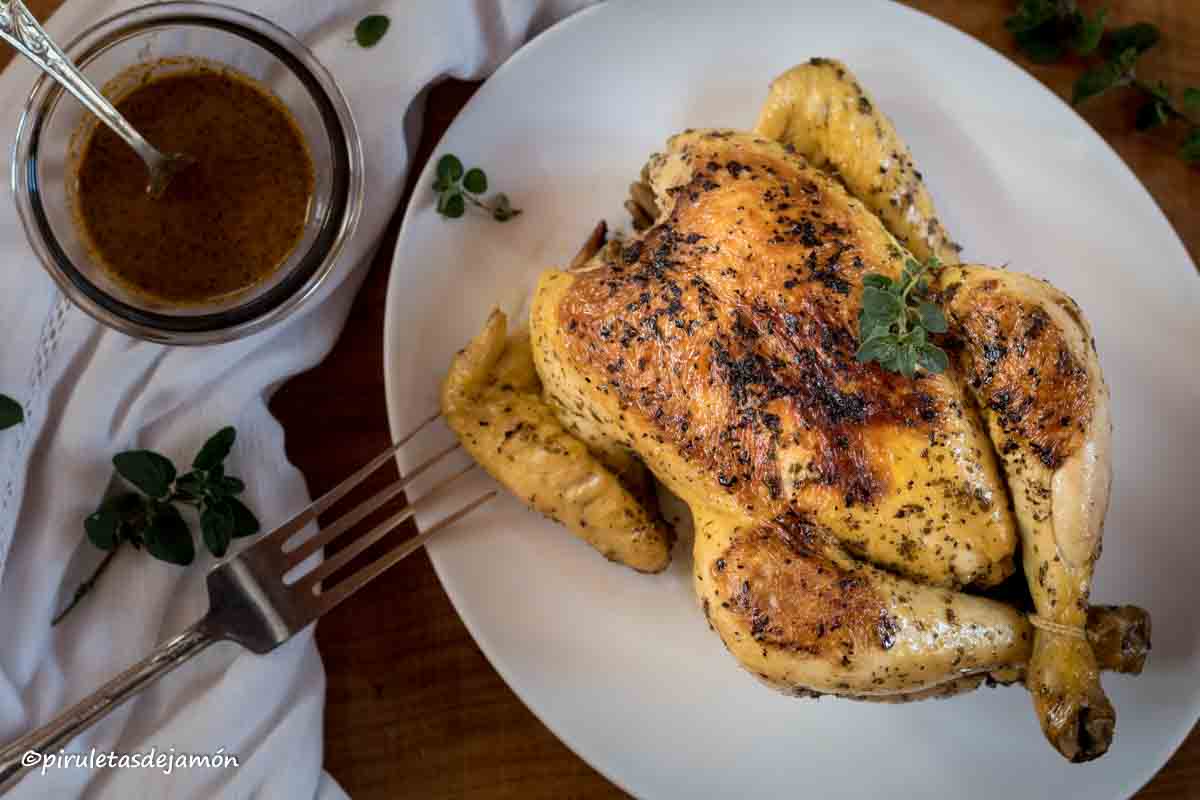 Pollo asado |Piruletas de jamón- Blog de cocina 