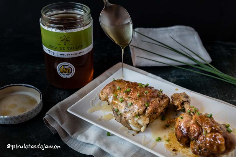 Pollo con miel |Piruletas de jamón- Blog de cocina 
