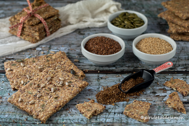 Crackers de semillas | Piruletas de jamón - Blog de cocina